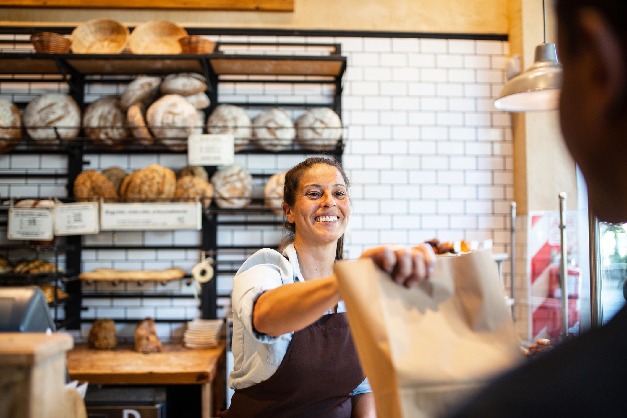 Selection of fresh artisan bread and desserts